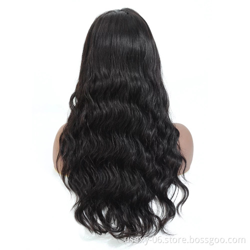 13*4 Body Wave Glueless Swiss Lace Frontal Wigs Raw Indian Human Hair Lace Wigs Virgin Cuticle Aligned Body Wave Lace Front Wig